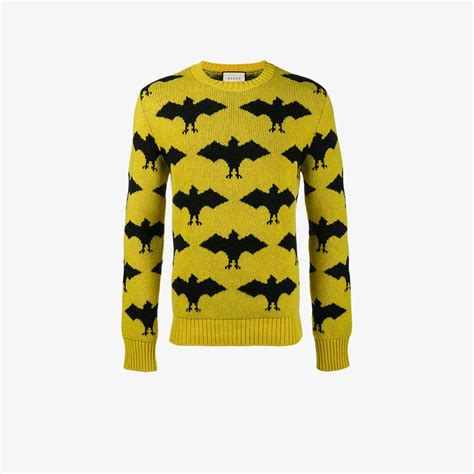 gucci bat jacquard crewneck sweater|GUCCI Jacquard.